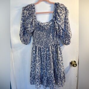 Super Natural Blue Floral Boho Dress